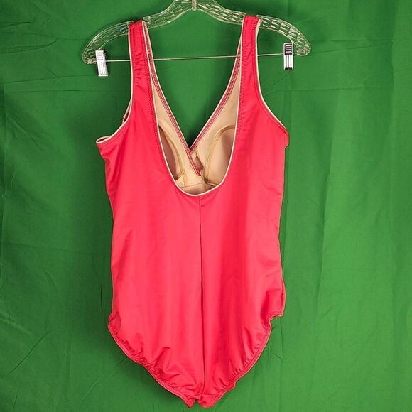 Miraclesuit Womens Red White Draped One Piece Swimsuit 14 - Picture 2 of 5